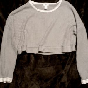 Gray and white crop top